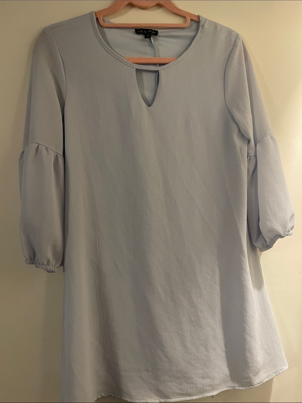 Light Blue Keyhole Shift Dress